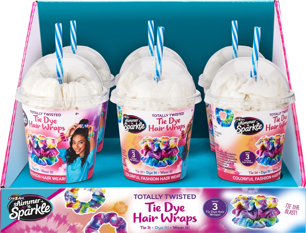 Cra-Z-Art Shimmer 'N Sparkle Hair Wrap Smoothies 6/Pkg-Totally Twisted Tie Dye